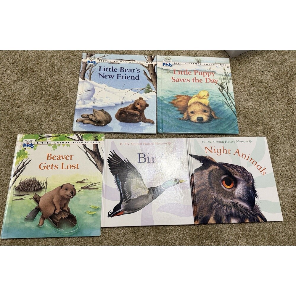 Animal Picture Book Lot of 5 Hardcover Puppy Bear Beaver Bird Owl Teacher Class